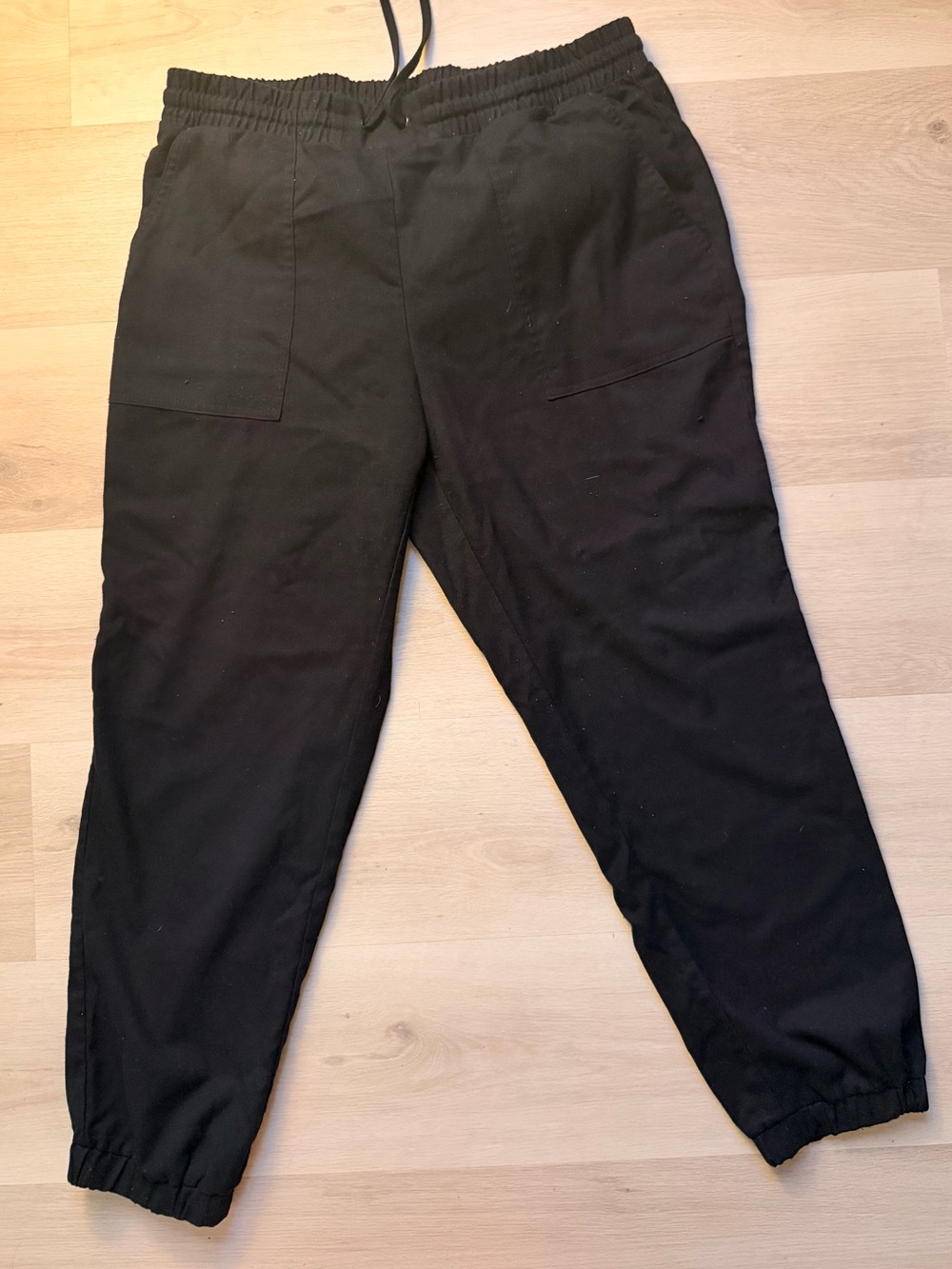 Nine West Black Women's Drawstring Track Pants with Patch Pockets